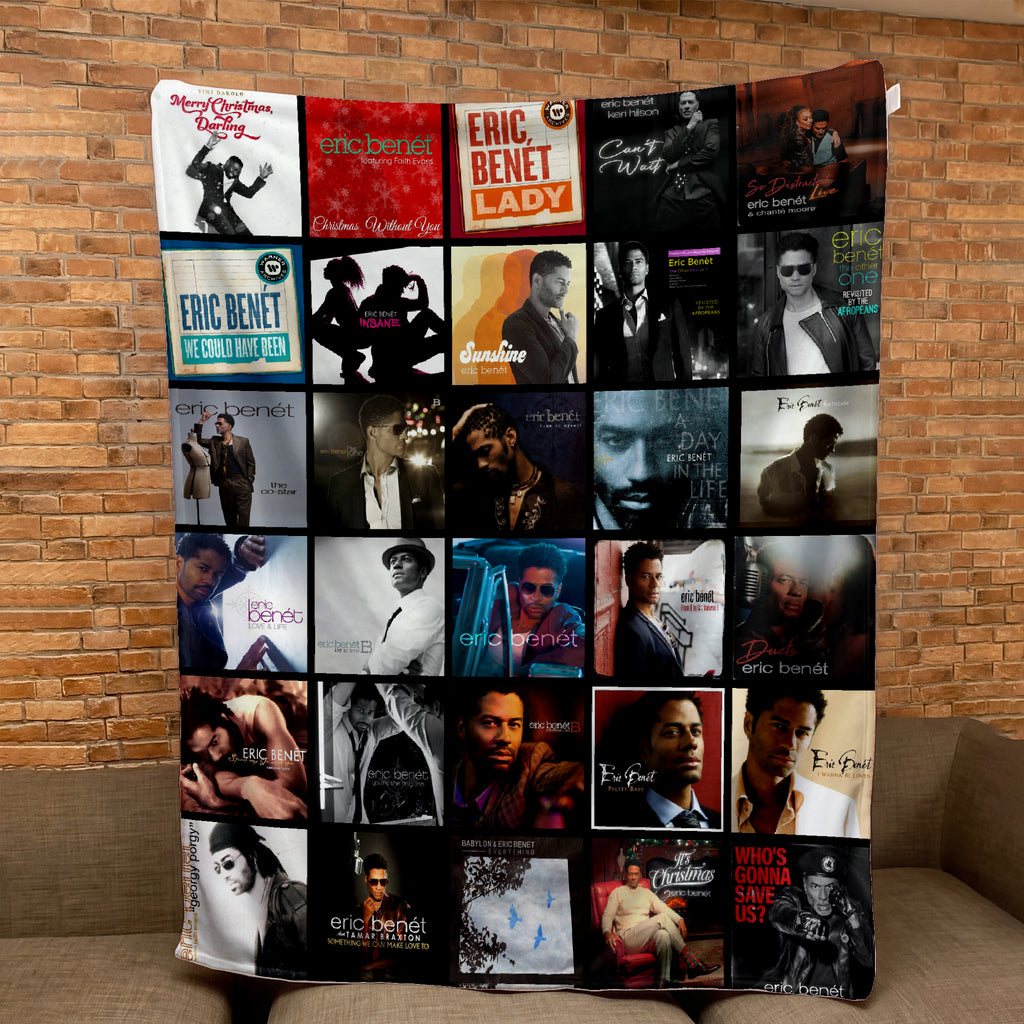 Eric Benét Albums Collage Sherpa Blanket - A Unique Christmas Find for All Fans