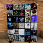 Deep Purple Albums Cover Collage Sherpa Blanket - Classic Rock Warmth for True Legends Fans