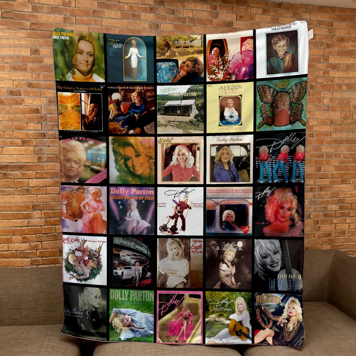 Dolly Parton Albums Collage Sherpa Blanket - Unique Gift for Music Fans