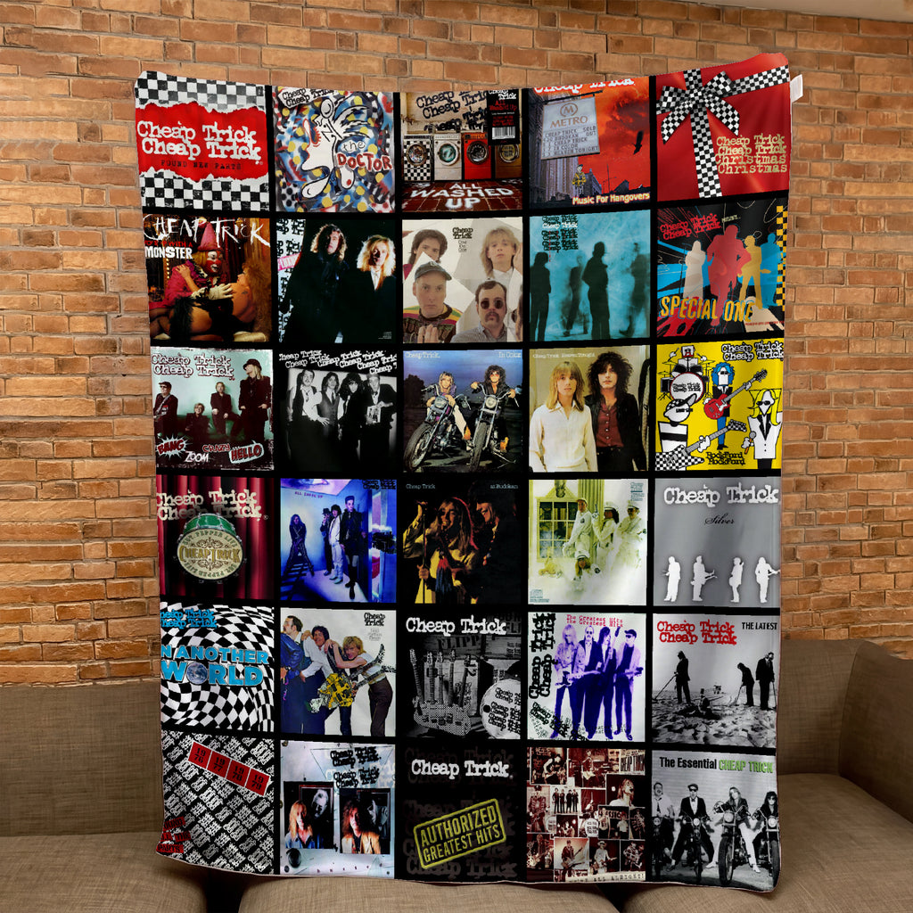 Cheap Trick Albums Collage Sherpa Blanket - A Unique Christmas Find for All Fans