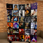 Prince Albums Collage Sherpa Blanket - Unique Gift for Music Fans