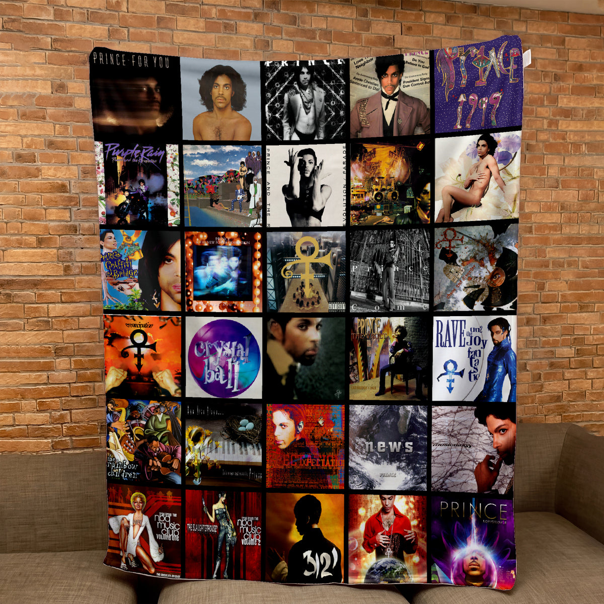 Prince Albums Collage Sherpa Blanket - Unique Gift for Music Fans