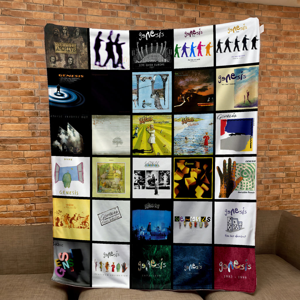 Genesis Albums Collage Sherpa Blanket - A Unique Christmas Find for All Fans