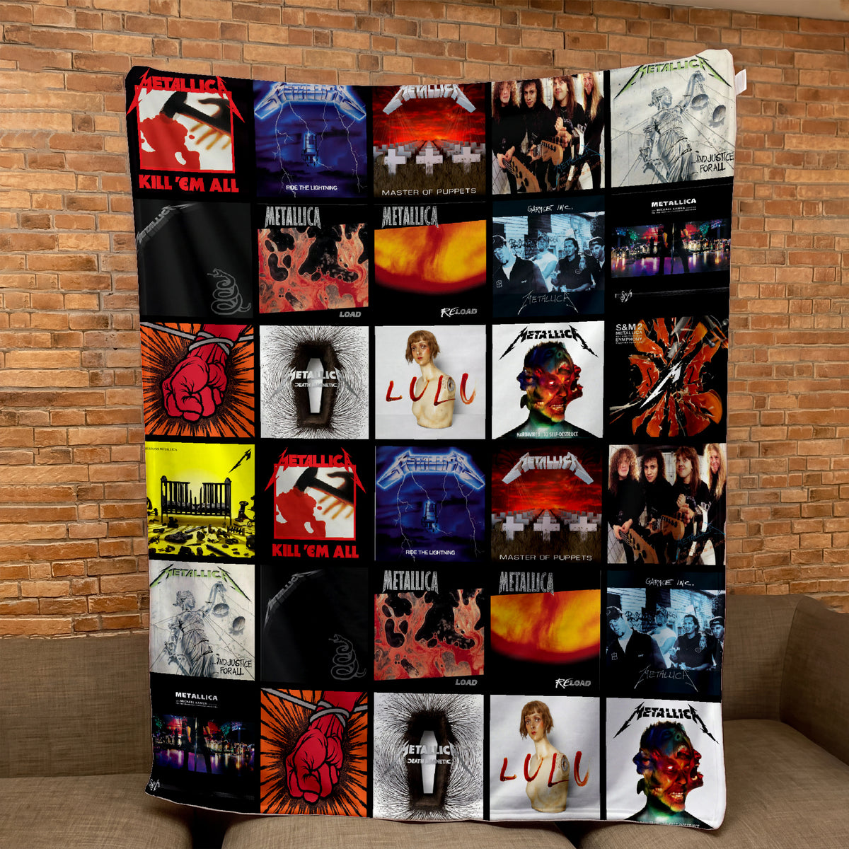 Metallica Albums Collage Sherpa Blanket - Unique Gift for Music Fans