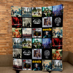 Oasis Albums Collage Sherpa Blanket - Unique Gift for Music Fans