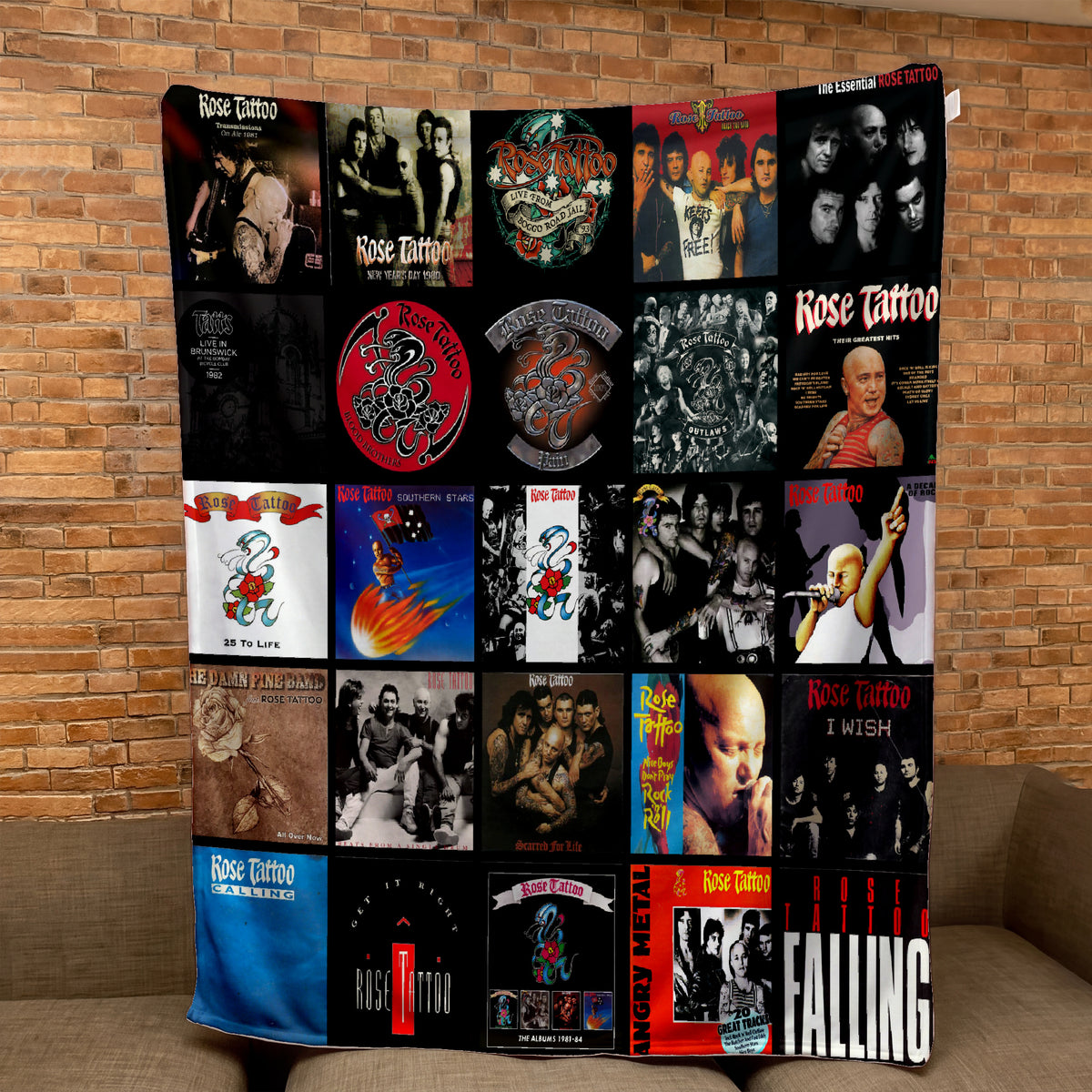 Rose Tattoo Albums Collage Sherpa Blanket - A Unique Christmas Find for All Fans