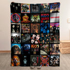 KISS Classics Albums Collage Sherpa Blanket - Unique Gift for Music Fans