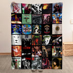 80s & 90s Rock Classics Albums Collage Sherpa Blanket - Unique Gift for Rock Music Fans