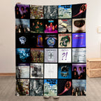 Deep Purple Albums Cover Collage Sherpa Blanket - Classic Rock Warmth for True Legends Fans