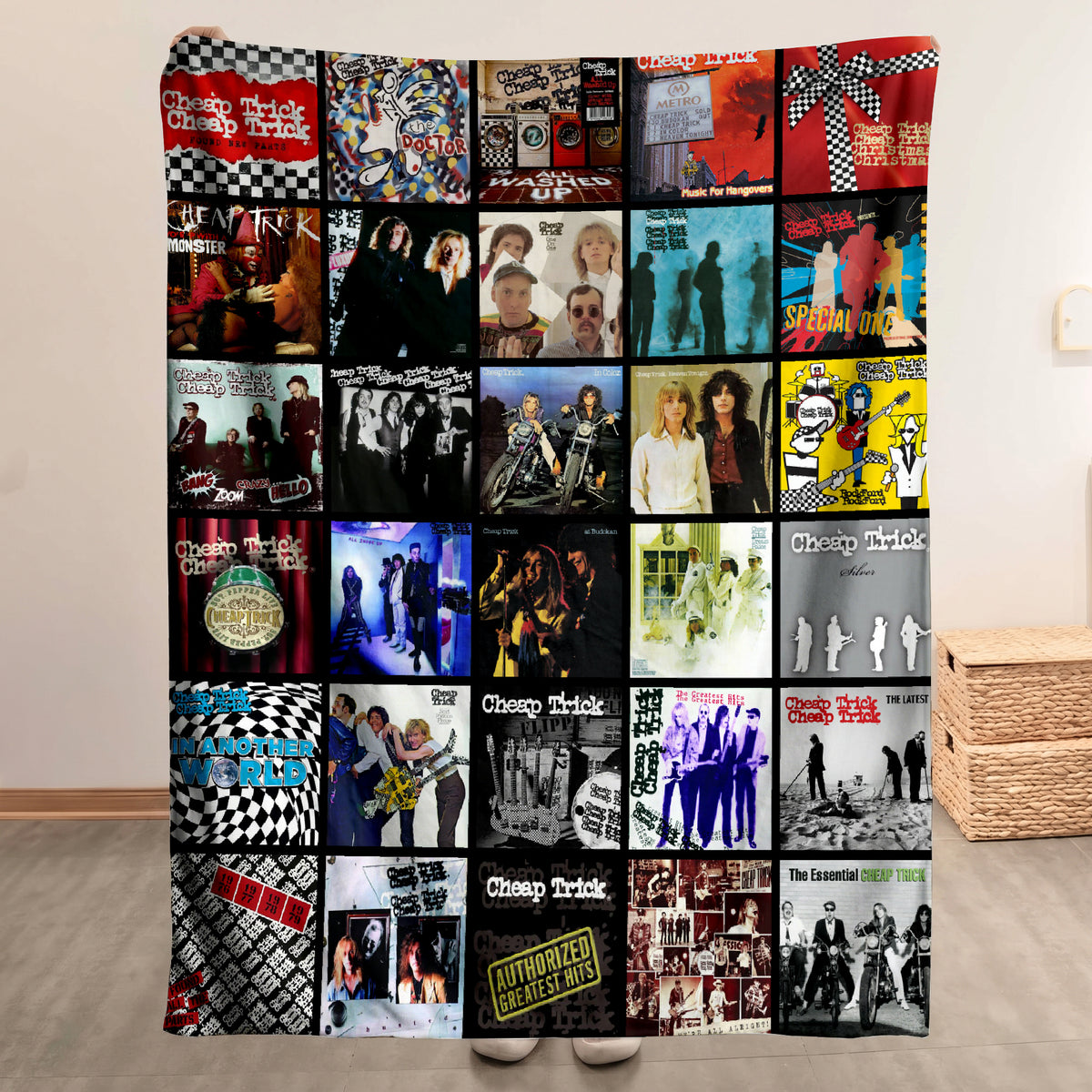 Cheap Trick Albums Collage Sherpa Blanket - A Unique Christmas Find for All Fans