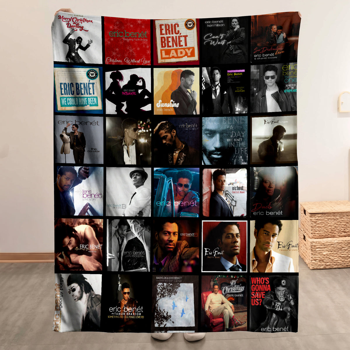 Eric Benét Albums Collage Sherpa Blanket - A Unique Christmas Find for All Fans