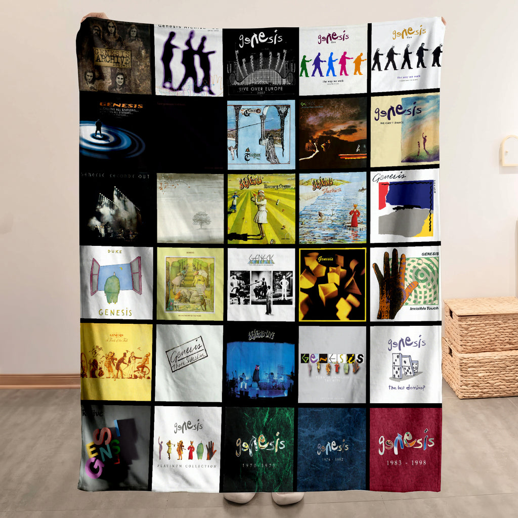 Genesis Albums Collage Sherpa Blanket - A Unique Christmas Find for All Fans