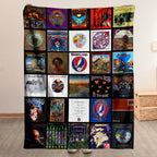 Grateful Dead Albums Collage Sherpa Blanket - Unique Gift for Music Fans