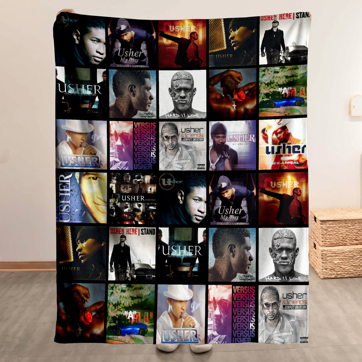 Usher Albums Collage Sherpa Blanket - A Unique Christmas Find for All Fans