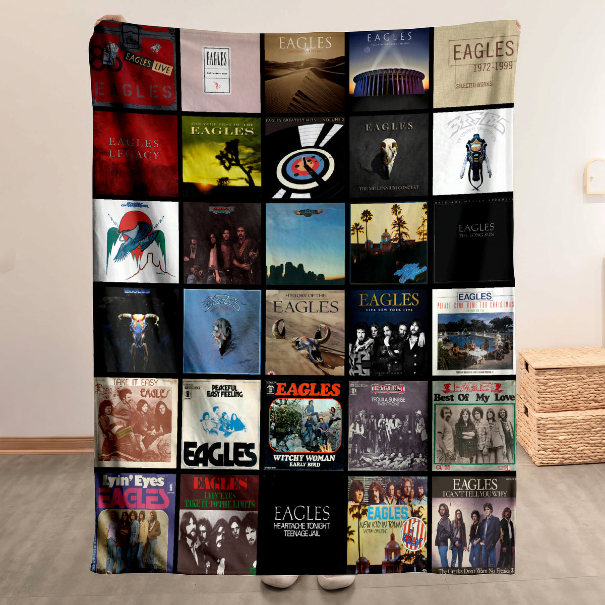 The Eagles Albums Collage Sherpa Blanket - A Unique Christmas Find for All Fans
