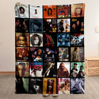 90s Hip-Hop & R&B Essential Albums Collage Sherpa Blanket - Unique Gift for Music Fans