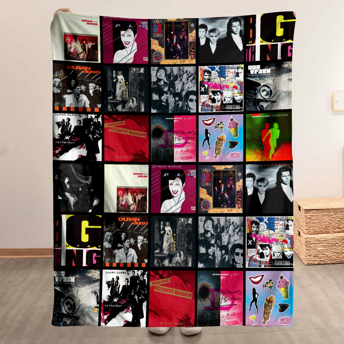 Duran Duran Albums Collage Sherpa Blanket - Unique Gift for Music Fans