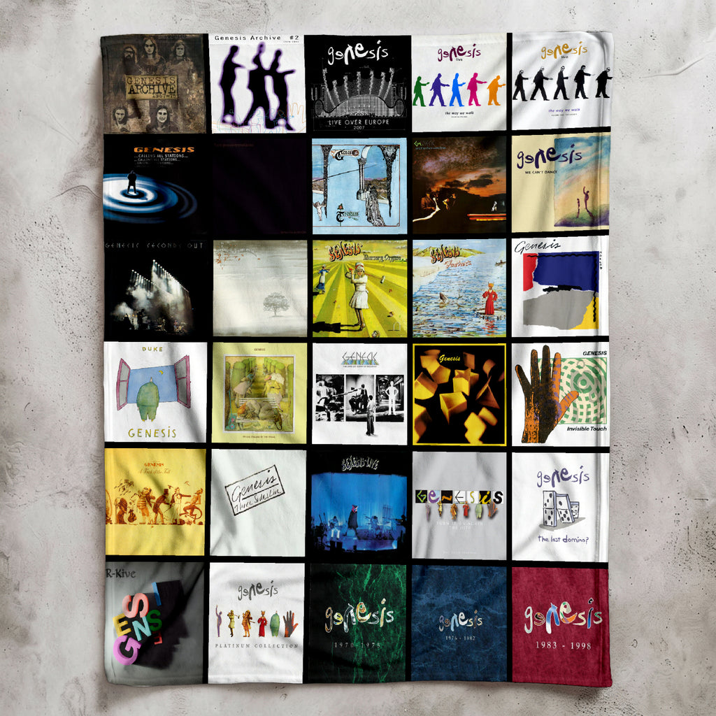 Genesis Albums Collage Sherpa Blanket - A Unique Christmas Find for All Fans