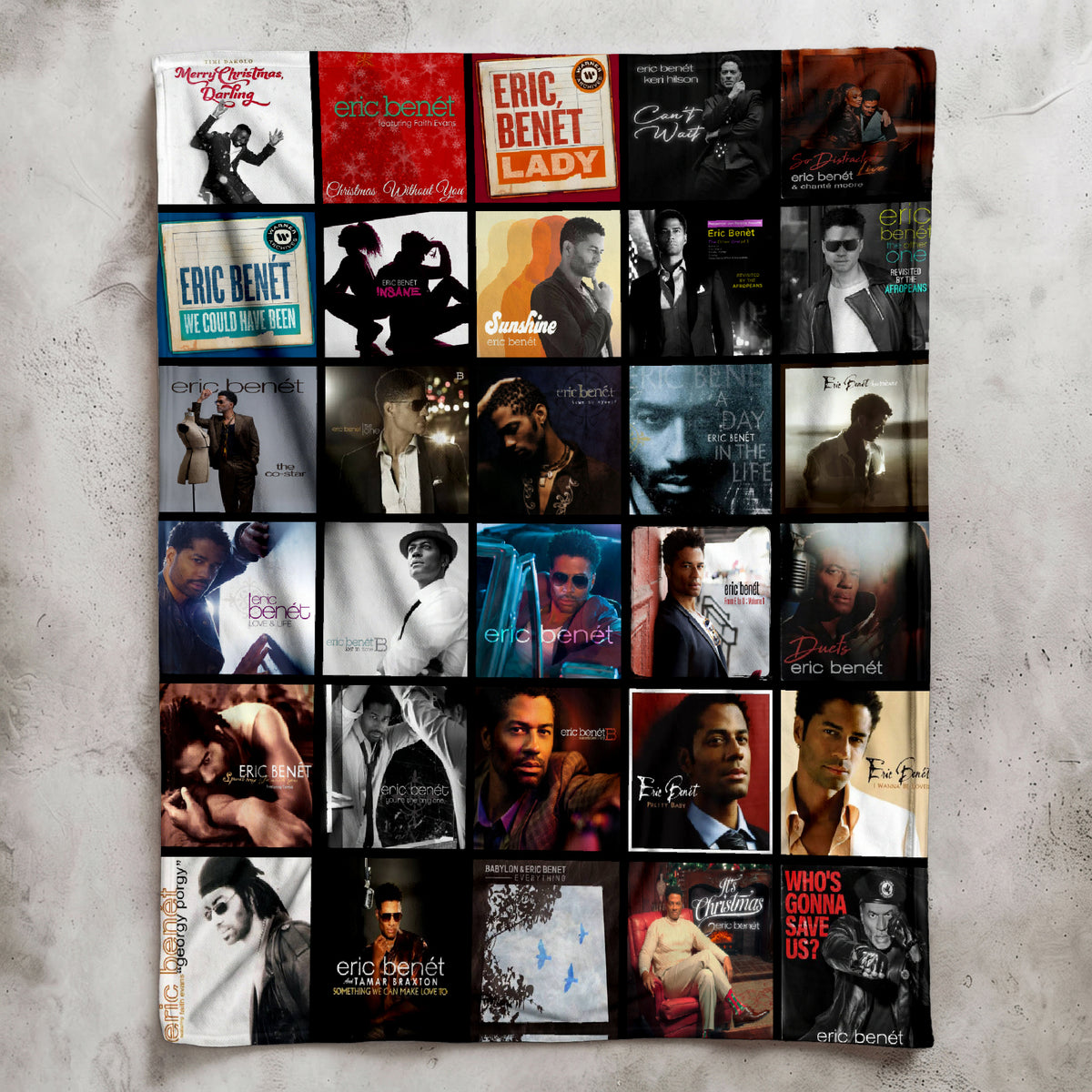 Eric Benét Albums Collage Sherpa Blanket - A Unique Christmas Find for All Fans