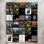 Pink Floyd Albums Collage Sherpa Blanket - Unique Gift for Music Fans