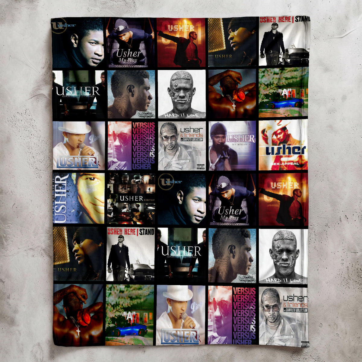 Usher Albums Collage Sherpa Blanket - A Unique Christmas Find for All Fans