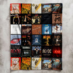 AC/DC Albums Collage Sherpa Blanket - Unique Gift for Music Fans