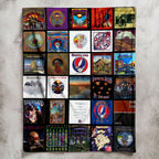 Grateful Dead Albums Collage Sherpa Blanket - Unique Gift for Music Fans