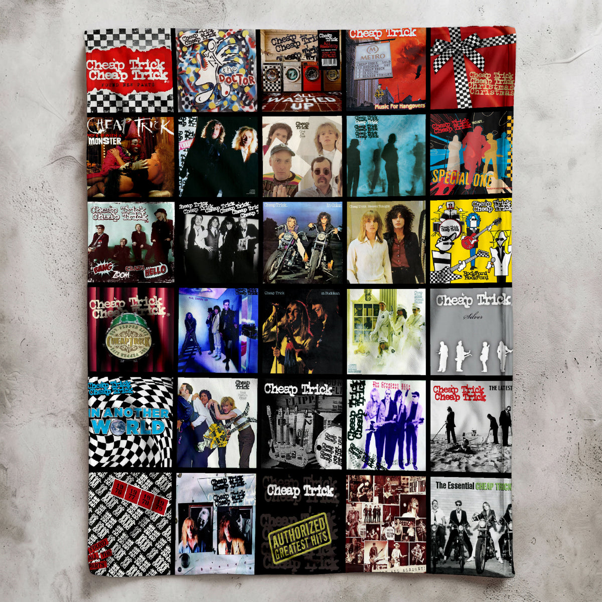 Cheap Trick Albums Collage Sherpa Blanket - A Unique Christmas Find for All Fans