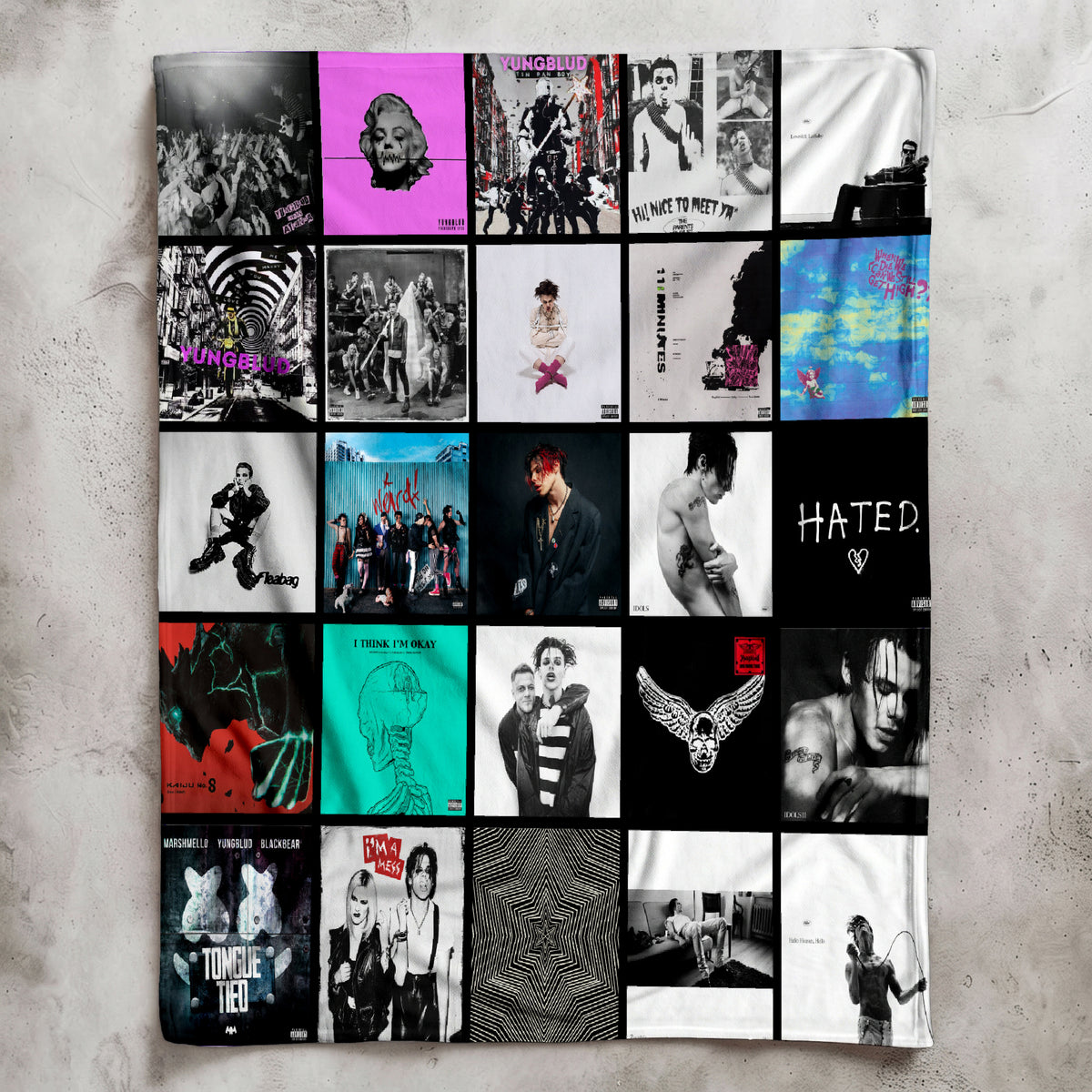 Yungblud Albums Collage Sherpa Blanket - A Unique Christmas Find for All Fans