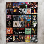 80s & 90s Hair Metal Classics Albums Collage Sherpa Blanket - Unique Gift for Music Fans