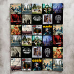 Oasis Albums Collage Sherpa Blanket - Unique Gift for Music Fans