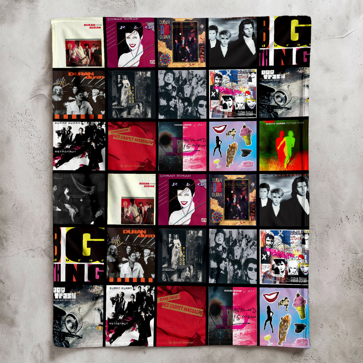 Duran Duran Albums Collage Sherpa Blanket - Unique Gift for Music Fans