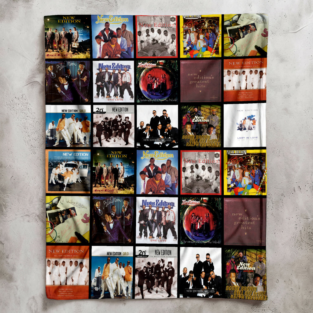 New Edition Albums Collage Sherpa Blanket - A Unique Christmas Find for All Fans