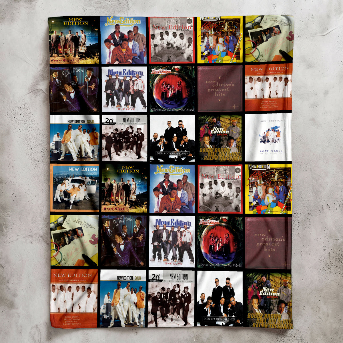 New Edition Albums Collage Sherpa Blanket - A Unique Christmas Find for All Fans