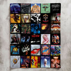 80s & 90s Rock & Metal Classics Albums Collage Sherpa Blanket - Unique Gift for Rock Music Fans