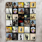 Fleetwood Mac Albums Collage Sherpa Blanket - Unique Gift for Music Fans