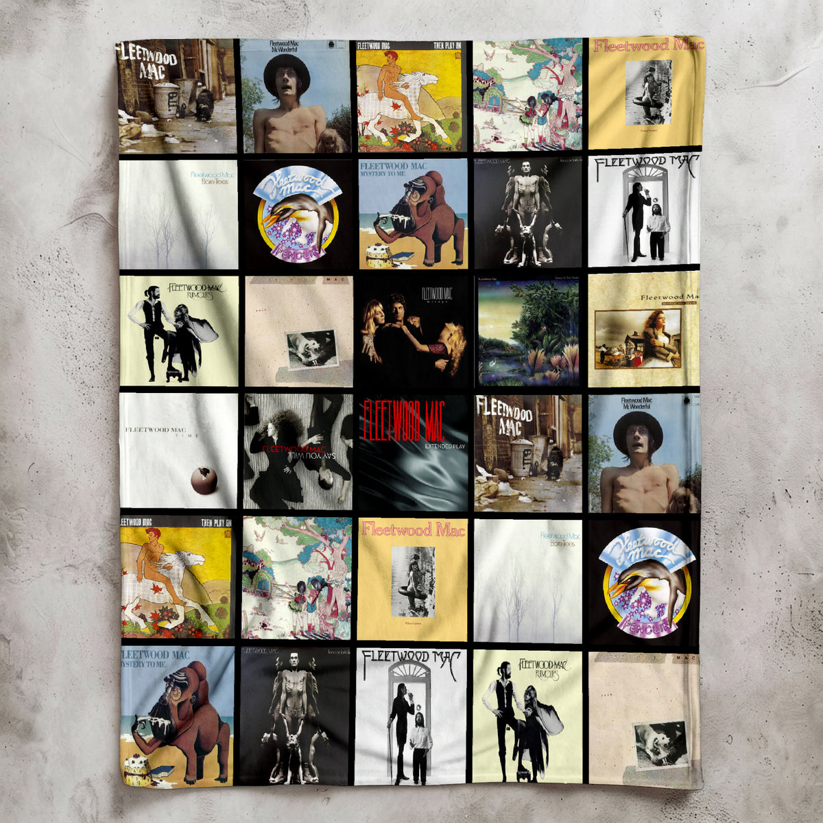 Fleetwood Mac Albums Collage Sherpa Blanket - Unique Gift for Music Fans