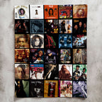 90s Hip-Hop & R&B Essential Albums Collage Sherpa Blanket - Unique Gift for Music Fans