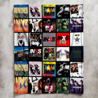 INXS Albums Collage Sherpa Blanket - Unique Gift for Music Fans