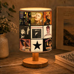 David Bowie Albums Collage Fabric Lamp - Unique Home Decor Gift for Music Fans