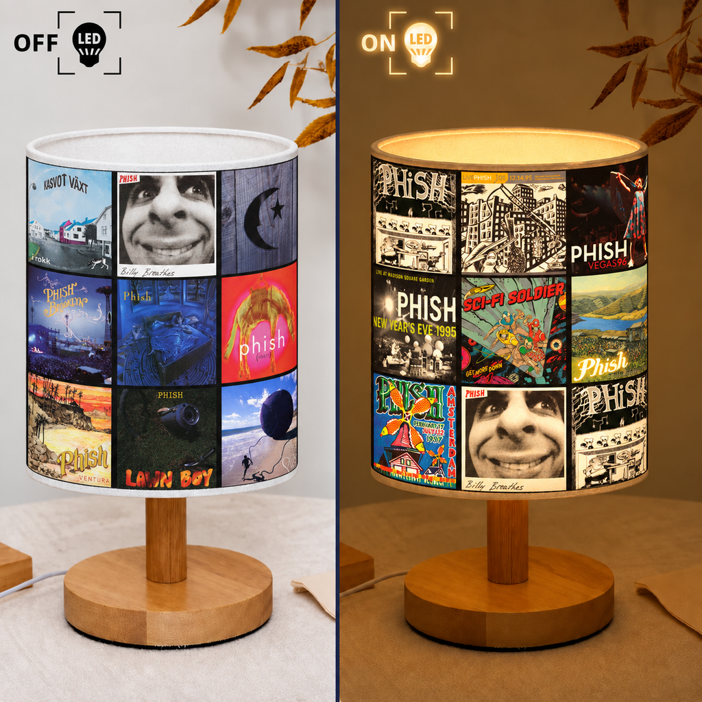Phish Albums Collage Fabric Lamp - Unique Home Decor Gift for Music Fans