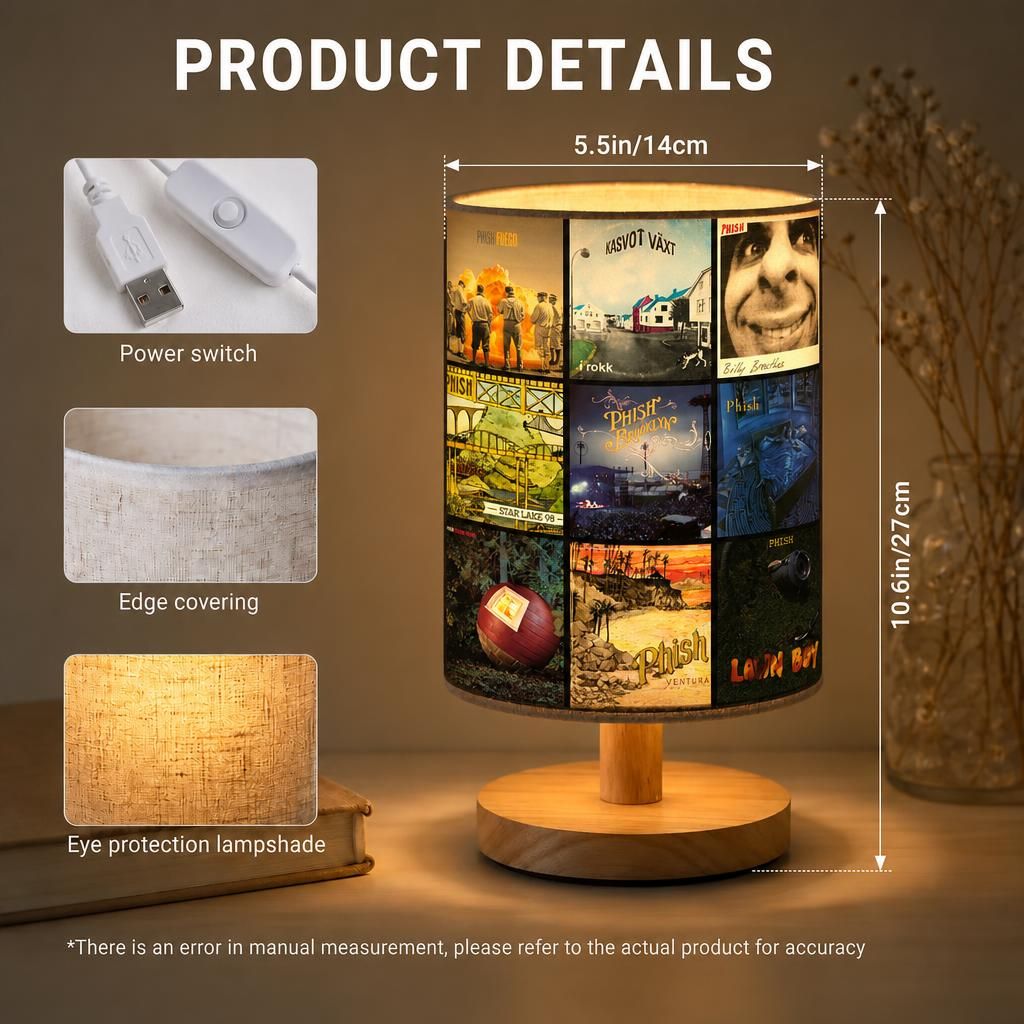 Phish Albums Collage Fabric Lamp - Unique Home Decor Gift for Music Fans