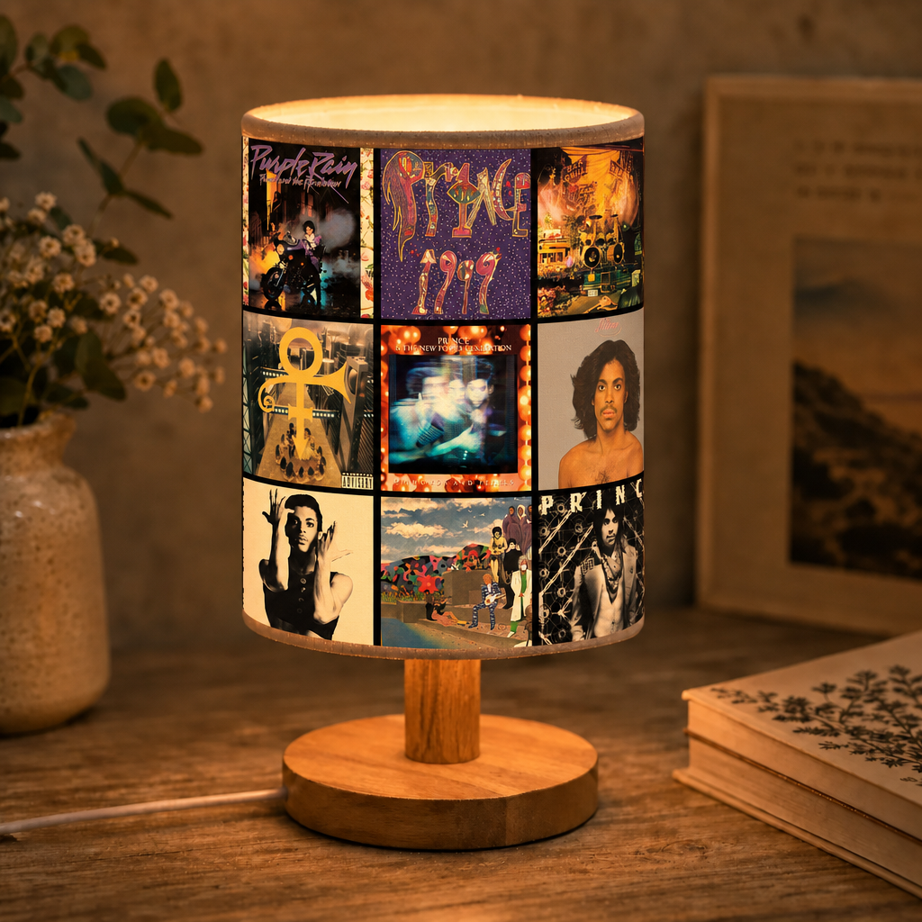 Prince Albums Collage Fabric Lamp - Unique Home Decor Gift for Music Fans