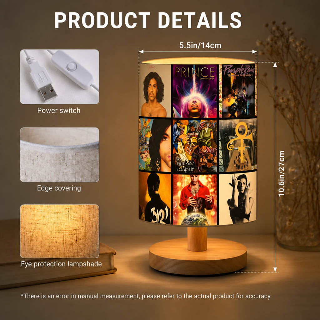 Prince Albums Collage Fabric Lamp - Unique Home Decor Gift for Music Fans