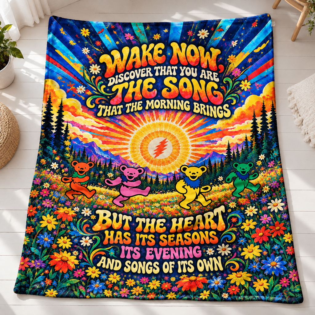 Eyes of the World Sherpa Blanket - Unique Gift for Deadhead Music Fans
