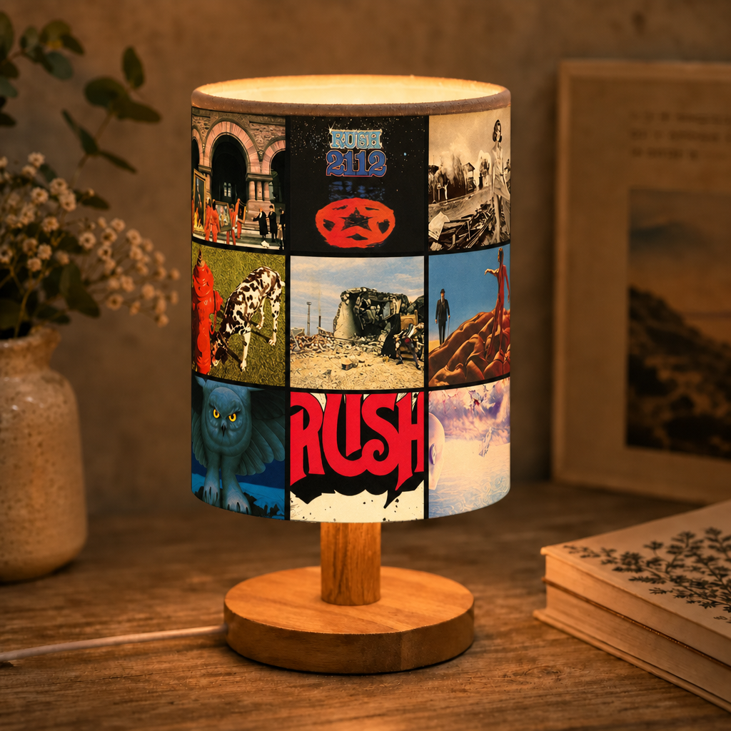 Rush Albums Collage Fabric Lamp - Unique Home Decor Gift for Music Fans