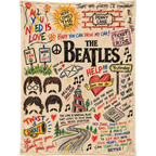 The Beatles Song Doodles Art Sherpa Blanket - Unique Gift for Music Fans