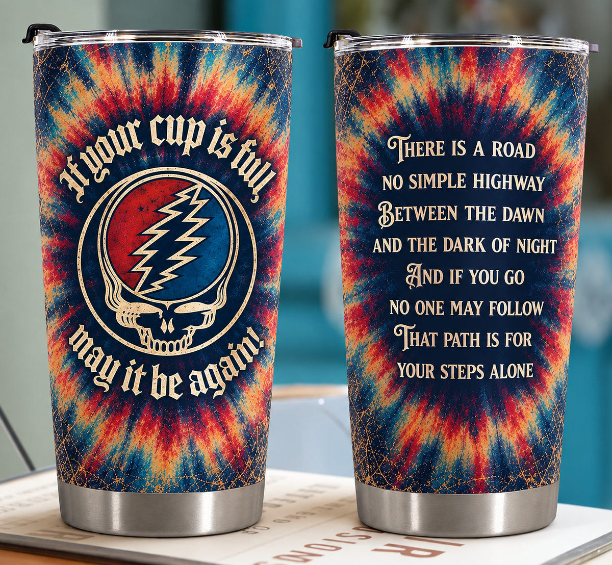 GD Ripple Lyrics 20Oz Tumbler - Deadhead Unique Gift