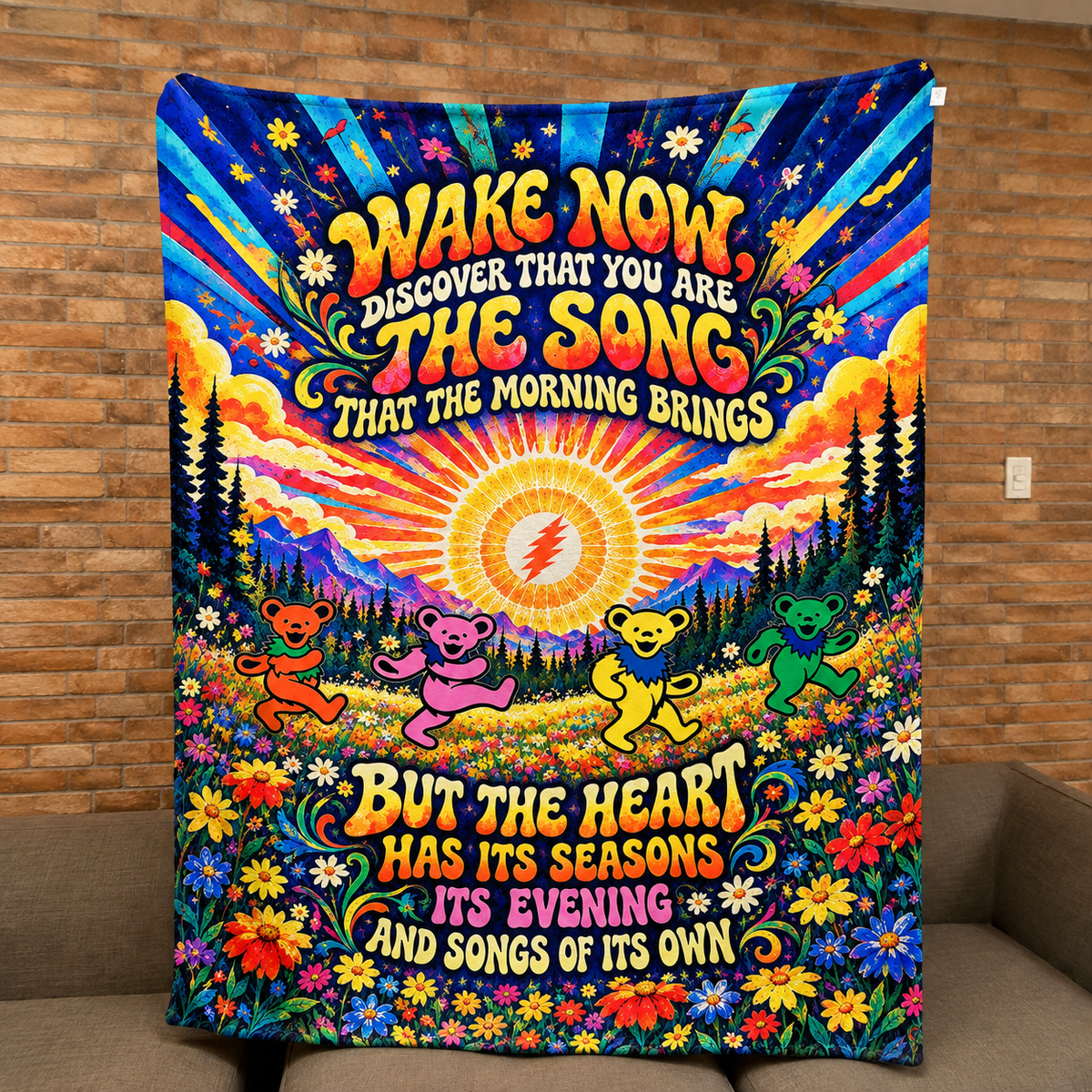 Eyes of the World Sherpa Blanket - Unique Gift for Deadhead Music Fans