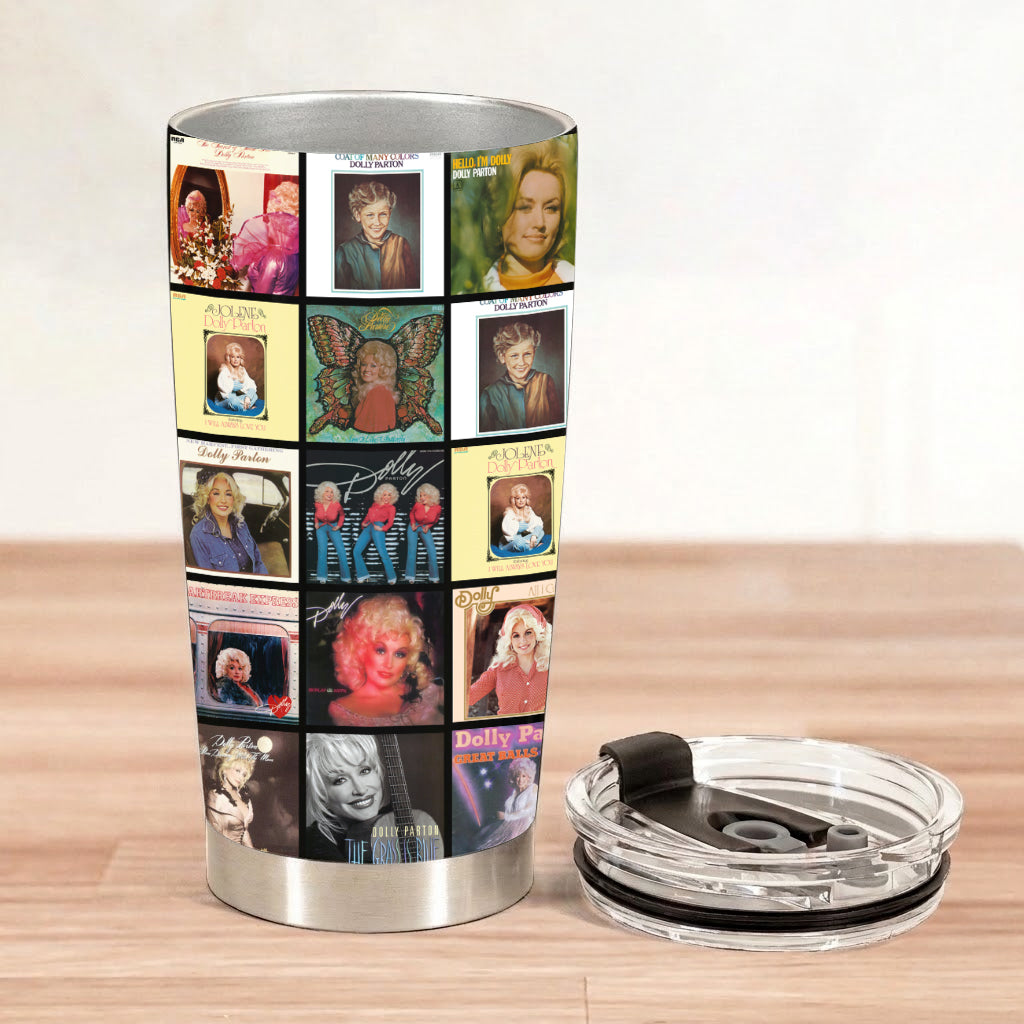 Dolly Parton Album Collage 20Oz Tumbler - Unique Gift For Music Fans